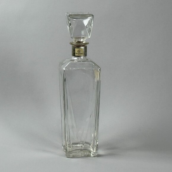 Vintage Seagrams Glass Whiskey Decanter With Stopper & Gold Label - Picture 2 of 8